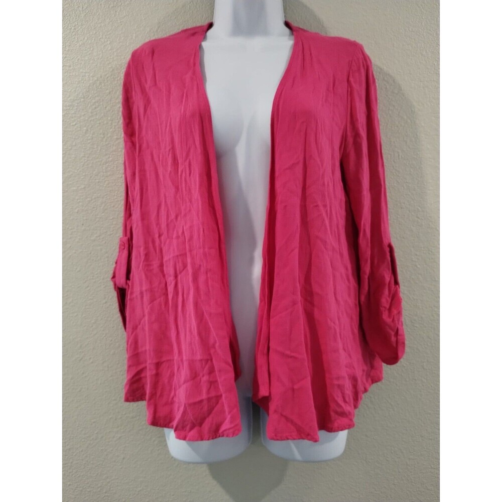 Chicos Cardigan Womens Size M 1 Pink Cover-up Top